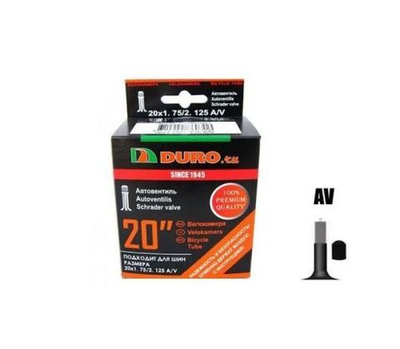 Камера 20x1,75/2,125 бутил, авто-ниппель, A/V, DURO (DHB01005)