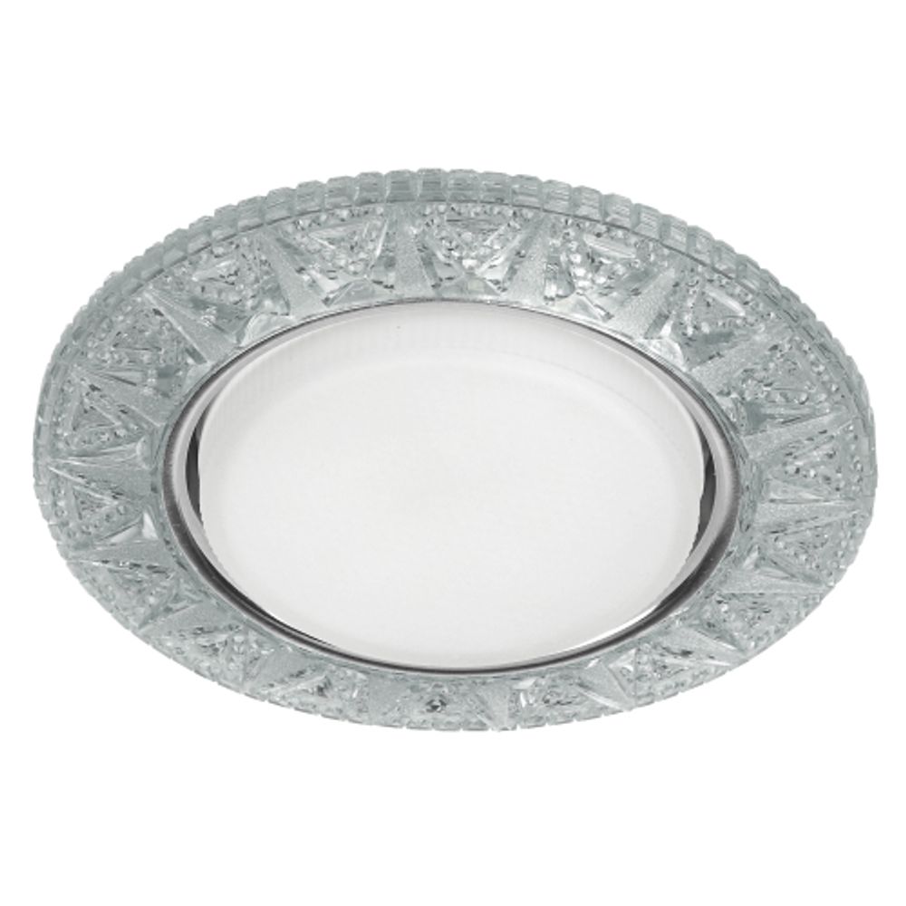 Светильник встраиваемый cо светодиодной подсветкой ЭРА DK LD22 SL/WH под лампу GX53 прозрачный