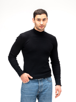 Водолазка мужская хлопковая. Черная