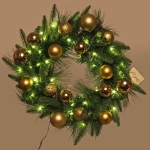 Венок хвойный «Сказочное чудо» d-40 см, ПВХ, литой ПВХ, Золото