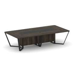 Steel Meet Стол переговорный прямоугольный KMK-PR.B.SP-12 Дуб Мали/Графит Глянец/Металл Черный 3200*