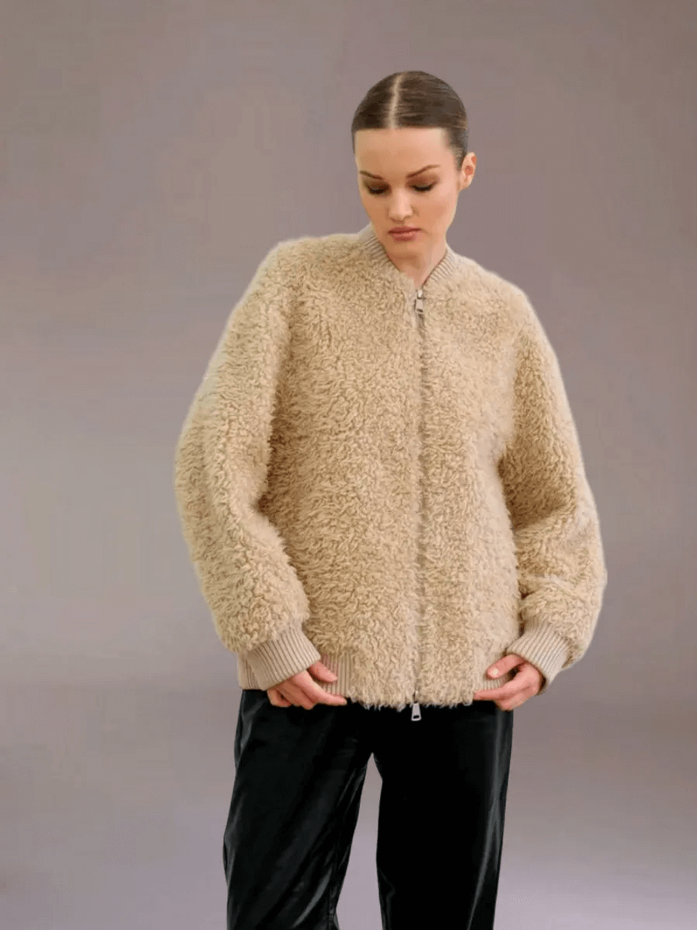 Куртка бомбер из шерсти, SilverFox (арт.S2302-001)