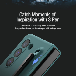 Чехол зеленого цвета (Light Green) от Nillkin для Samsung Galaxy Z Fold 5, серия Flex Pure Fold Case (в комплекте съемное перо S Pen)