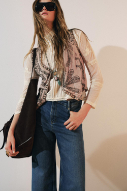 ZARA ЖИЛЕТ С БУСИНАМИ — ZW COLLECTION, ПУДРОВО-РОЗОВЫЙ