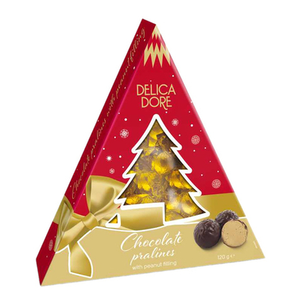 DELICADORE Пралине с арахисовой начинкой (Ёлочка) ТРЕУГОЛЬНИК 120г