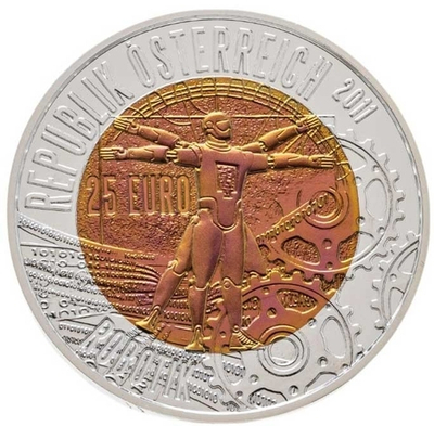 АВСТРИЯ, 2011, 25 ЕВРО [БИМЕТАЛЛ: СЕРЕБРО + НИОБИЙ]