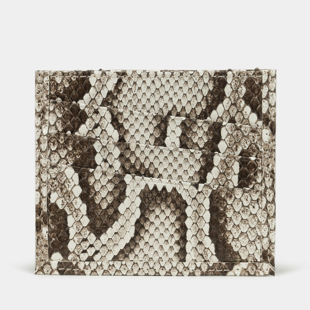 Картхолдер-визитница Carte из кожи питона натурального цвета