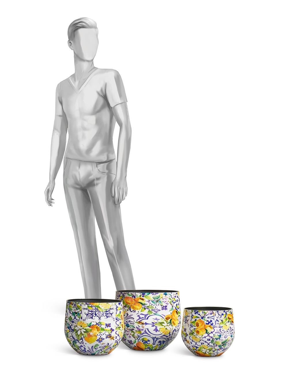 Кашпо TREEZ Effectory Savage Garden Чаша Capri в-29 см, д-33 см 41.33-25-24-126-YL-33