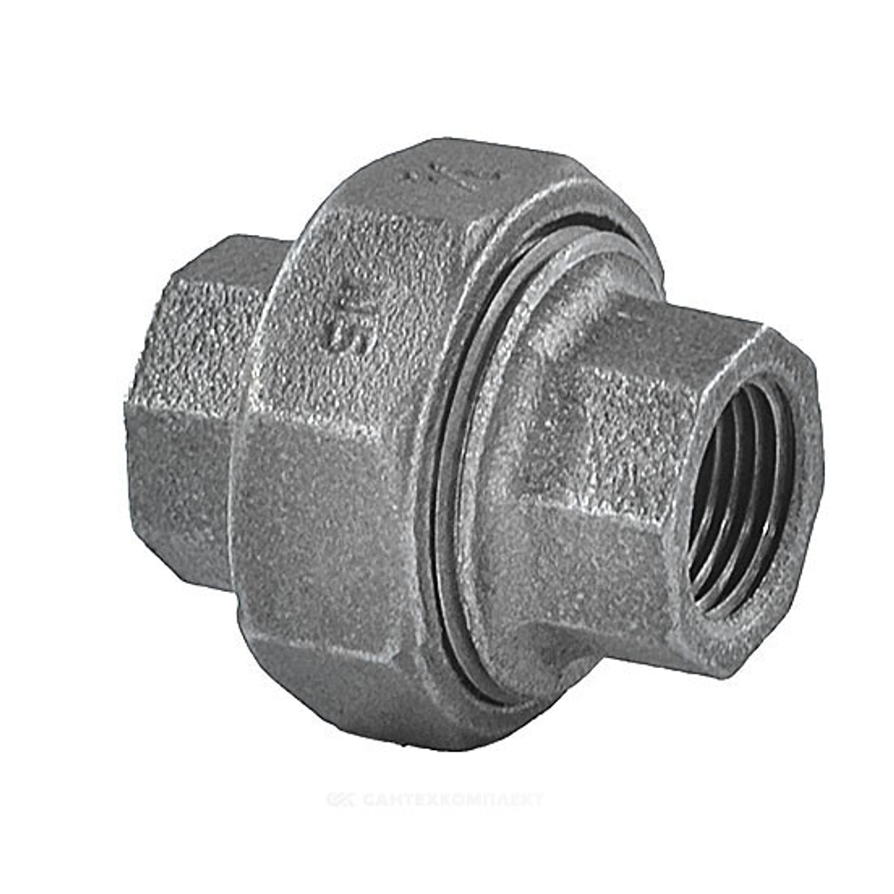 Соединитель прямой американка чугун Ду 15 (1/2") ВР/ВР Fittex PLUS