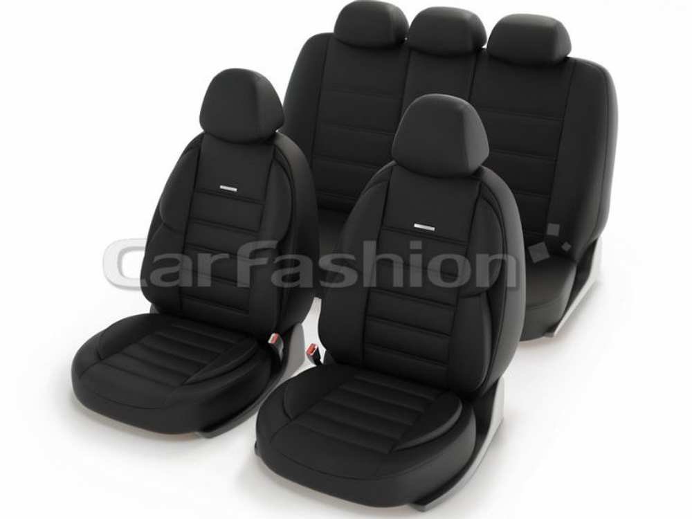 Чехлы на сидения CarFashion «GROSS» 11172 - Твид - черный/черный/т.серый (3D крой)