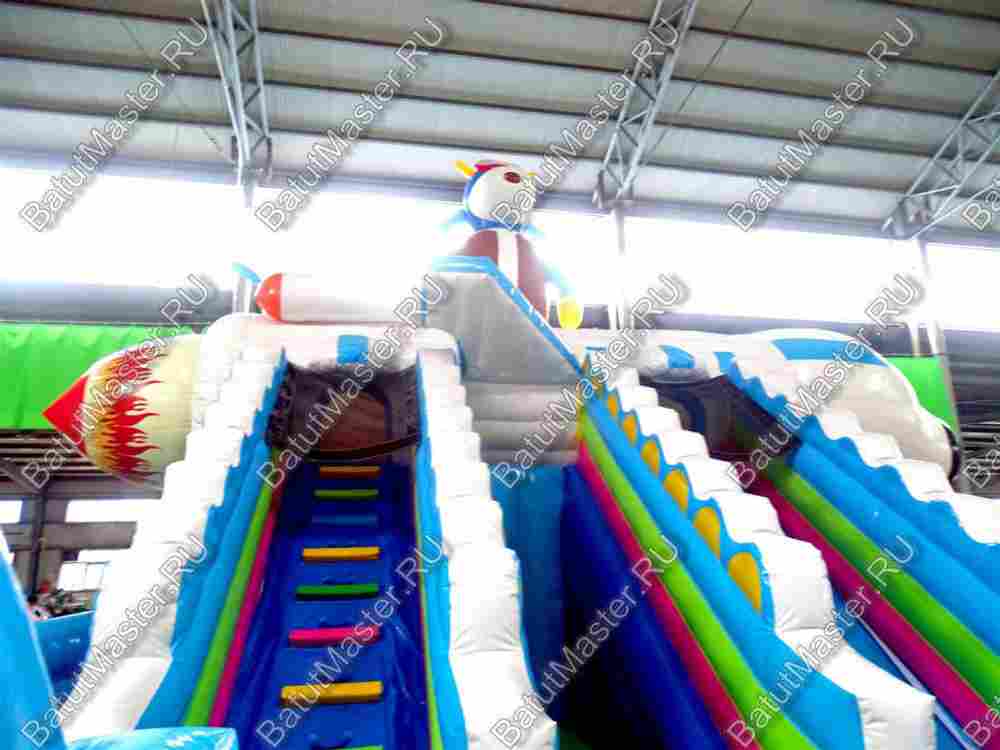 Коммерческий батут "Космические зверята" 16*8*7 м