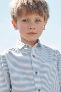 ZARA РУБАШКА С КАРМАНАМИ, СИНИЙ/БЕЛЫЙ