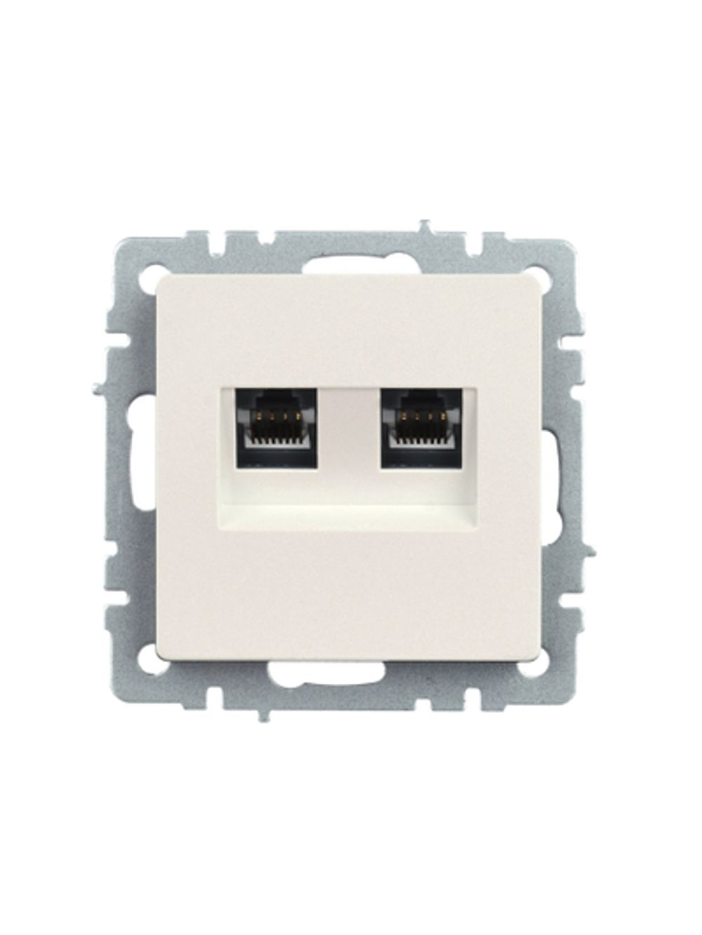 BRITE Розетка компьютерная двойная кат.5E RJ45 РК10-2-БрЖ жемчуг IEK