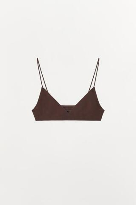 ZARA БЕСШОВНЫЙ БЮСТГАЛЬТЕР НА БРЕТЕЛЯХ, КОРИЧНЕВЫЙ