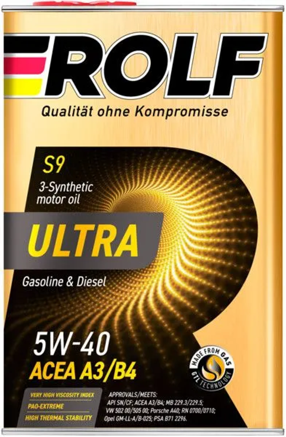 Моторное масло Rolf Ultra 5W-40, SN/CF, A3/B4, синтетическое, 1 л