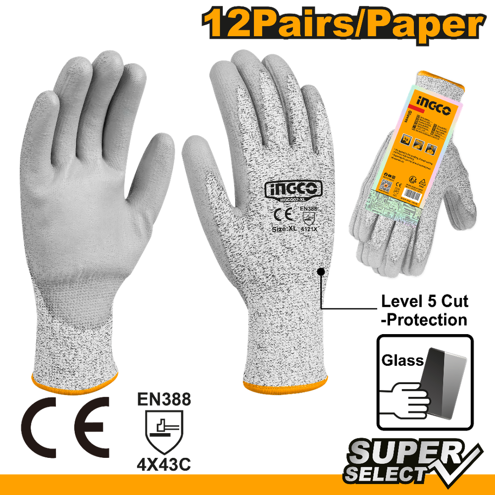 Перчатки с защитой от порезов INGCO HGCG02-XL INDUSTRIAL XL