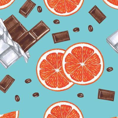 Шоколад, апельсины, кофе