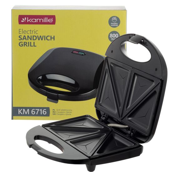 Сэндвичница электрическая  800 Вт. Kamille KM 6716 с антипригарным покрытием