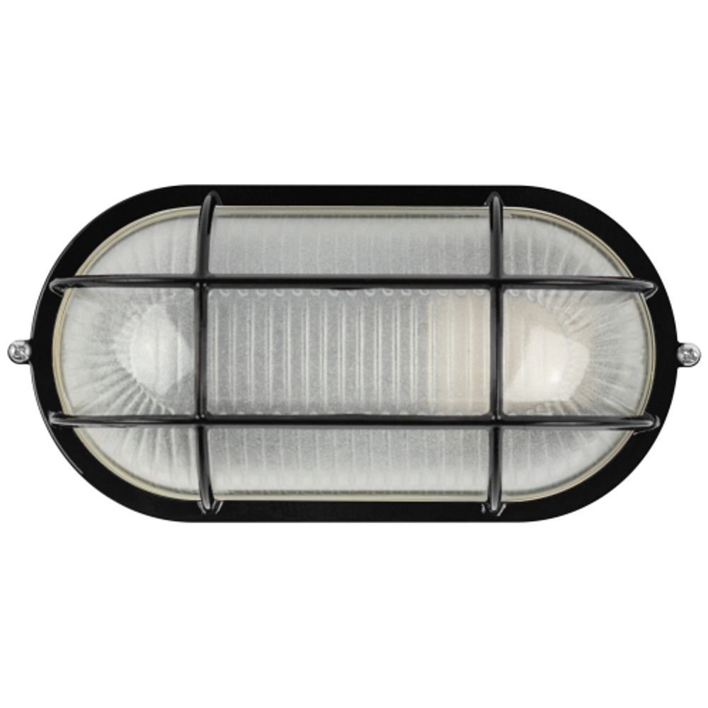 Светильник ЭРА НБП 04-60-002 Акватермо алюминий/стекло решетка IP54 E27 max 60Вт 212х105 овал черный