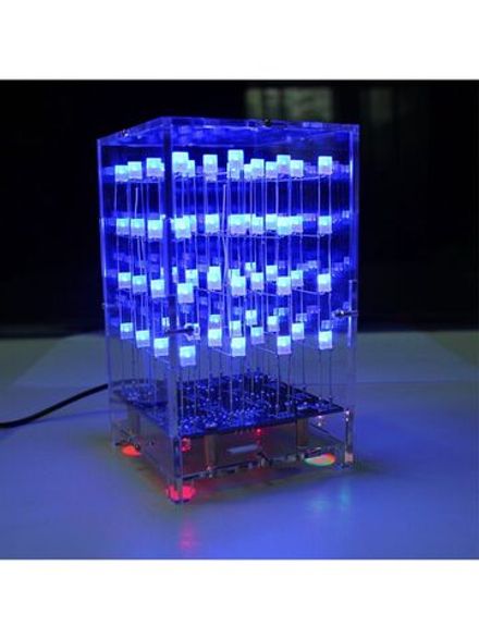 Набор для самостоятельной сборки и пайки (конструктор) "Двухцветный светодиодный 3D куб 4х4х4"