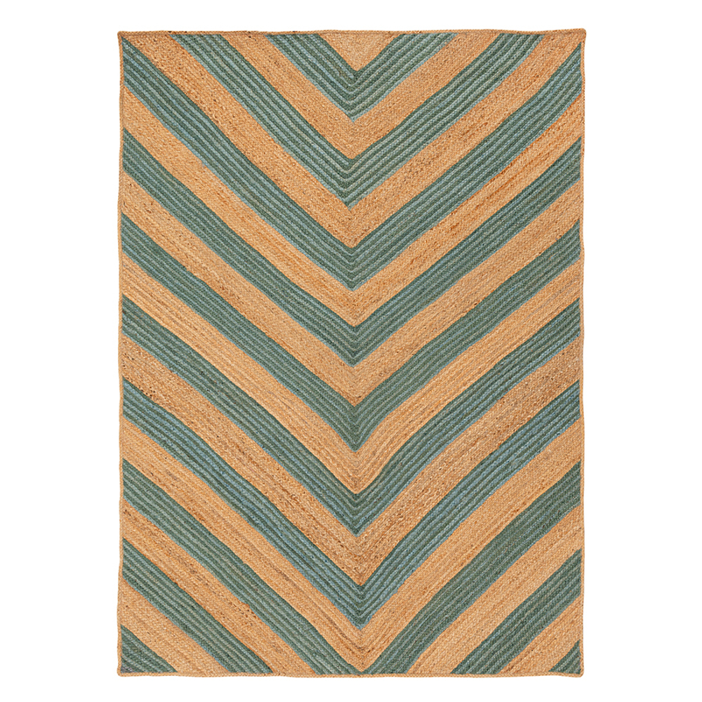 Ковер из джута 160х230см Tkano Ethnic зеленый с вставками