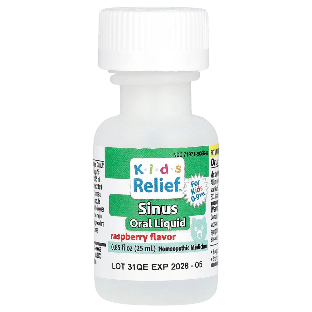 Homeolab USA, Kids Relief, жидкость для полости носа, для детей 0–9 лет, со вкусом малины, 25 мл (0,85 жидк. унц.)