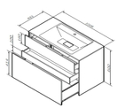 Тумба под раковину подвесная AM.PM Inspire V2.0 M50AFHX1003GM Графит матовый