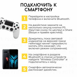 Беспроводной геймпад для PS4 с зарядным кабелем, Bluetooth / Джойстик для PS и ПК