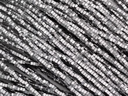 Нить бусин из гематита "Гайка" 3мм