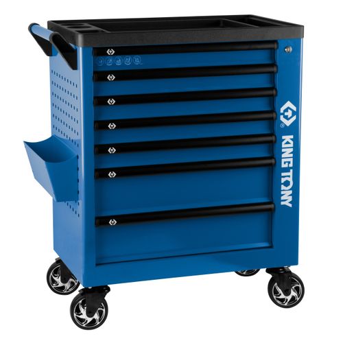 KING TONY (87G38-7B-B) Тележка инструментальная, 7 выдвижных ящиков, "PROFESSIONAL", синяя