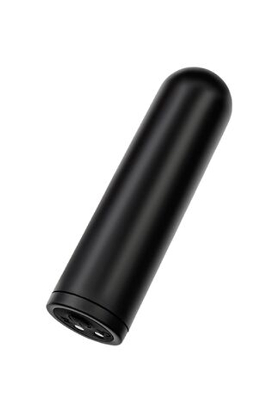 Черная перезаряжаемая вибропуля с пультом ДУ RealStick CALIBER (Цвет: черный)