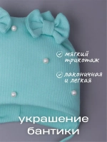 Шапка с ушками трикотажная демисезонная