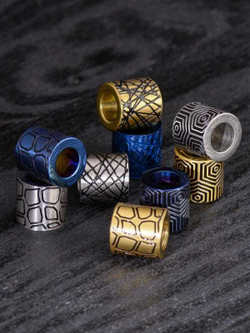 Бусины цветные «Камень» из нержавеющей стали с лазерной гравировкой