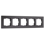 Рамка на 5 постов Senso (черный, стекло soft-touch) W0053108
