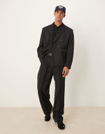 Black двубортный оверсайз укороченный