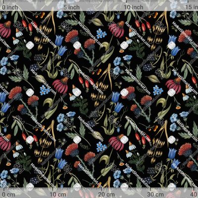 Полевые цветы на черном фоне by g.sm.art 556 DPI