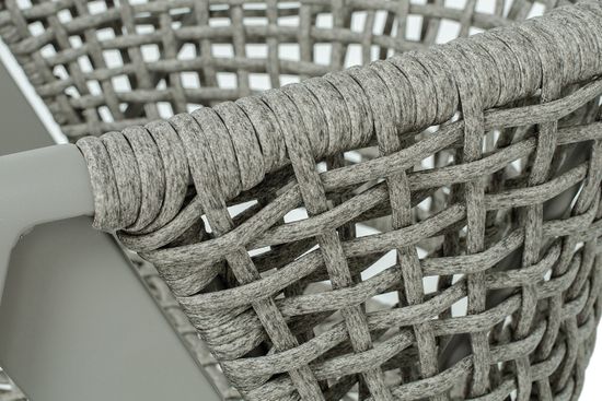 "Амстердам" стул плетеный из роупа, каркас алюминий, роуп серый круглый