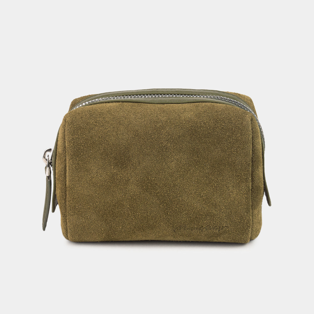 Несессер Mignon из замши и кожи теленка, зеленого цвета