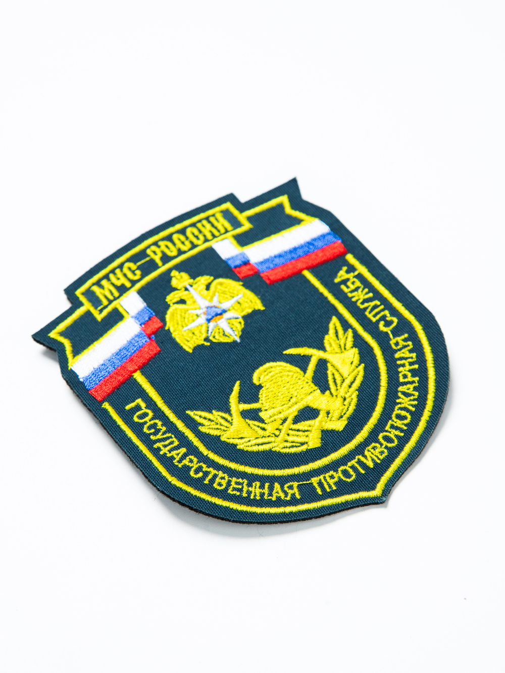Шеврон вышитый "МЧС ГПС" серо-синий