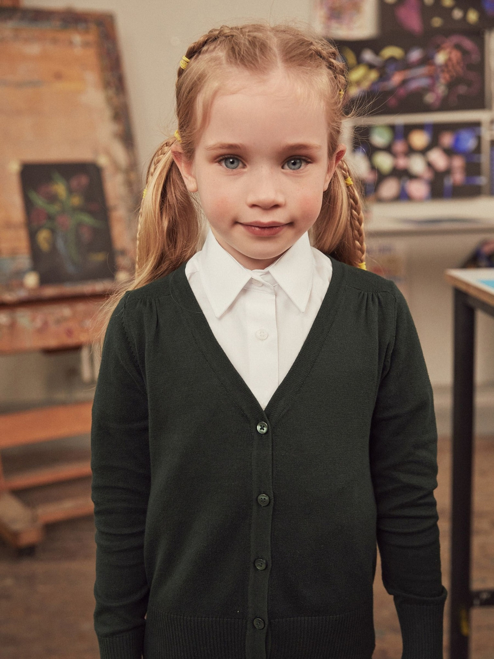 Кардиган школьный для девочки Next 363-482, Темно-зеленый