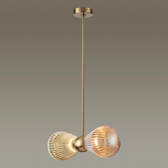 5402/2 MODERN ODL_EX23 000 золотой/янтарный/металл/стекло Подвес E14 2*40W ELICA