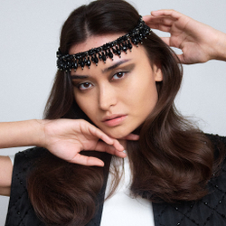 Ободок-чокер с черными каплями