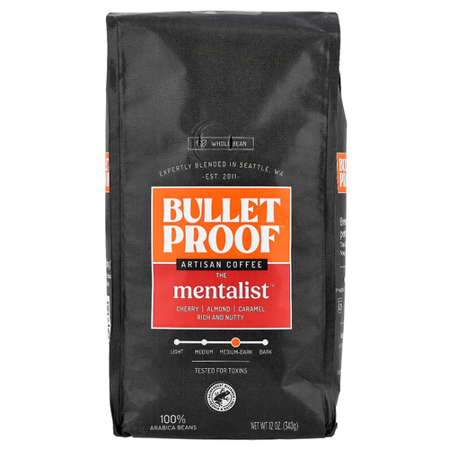 BulletProof, Artisan Coffee, The Mentalist™, кофе в цельных зернах, средняя-темная обжарка, 340 г (12 унций)