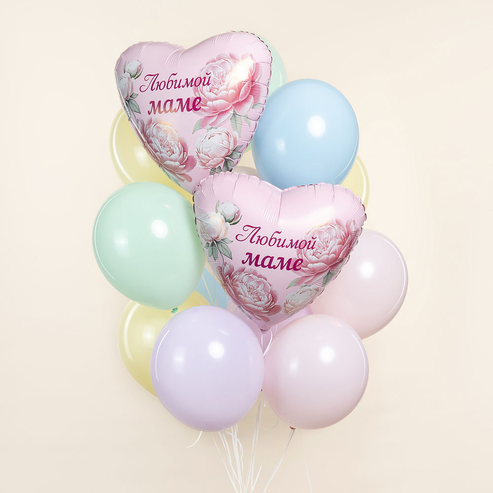 Сердце "Пионы для Любимой Мамы"