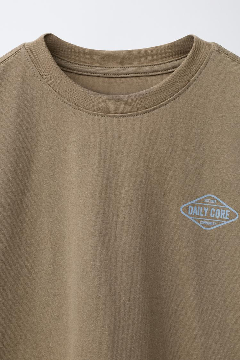 ZARA ФУТБОЛКА С ЛОГОТИПОМ, КОРИЧНЕВЫЙ