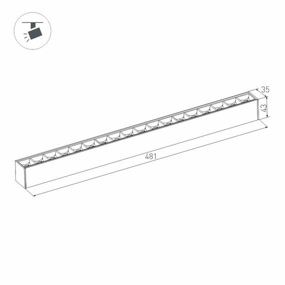Трековый светодиодный светильник Arlight Mag-Laser-45-L480-18W Warm3000 046548