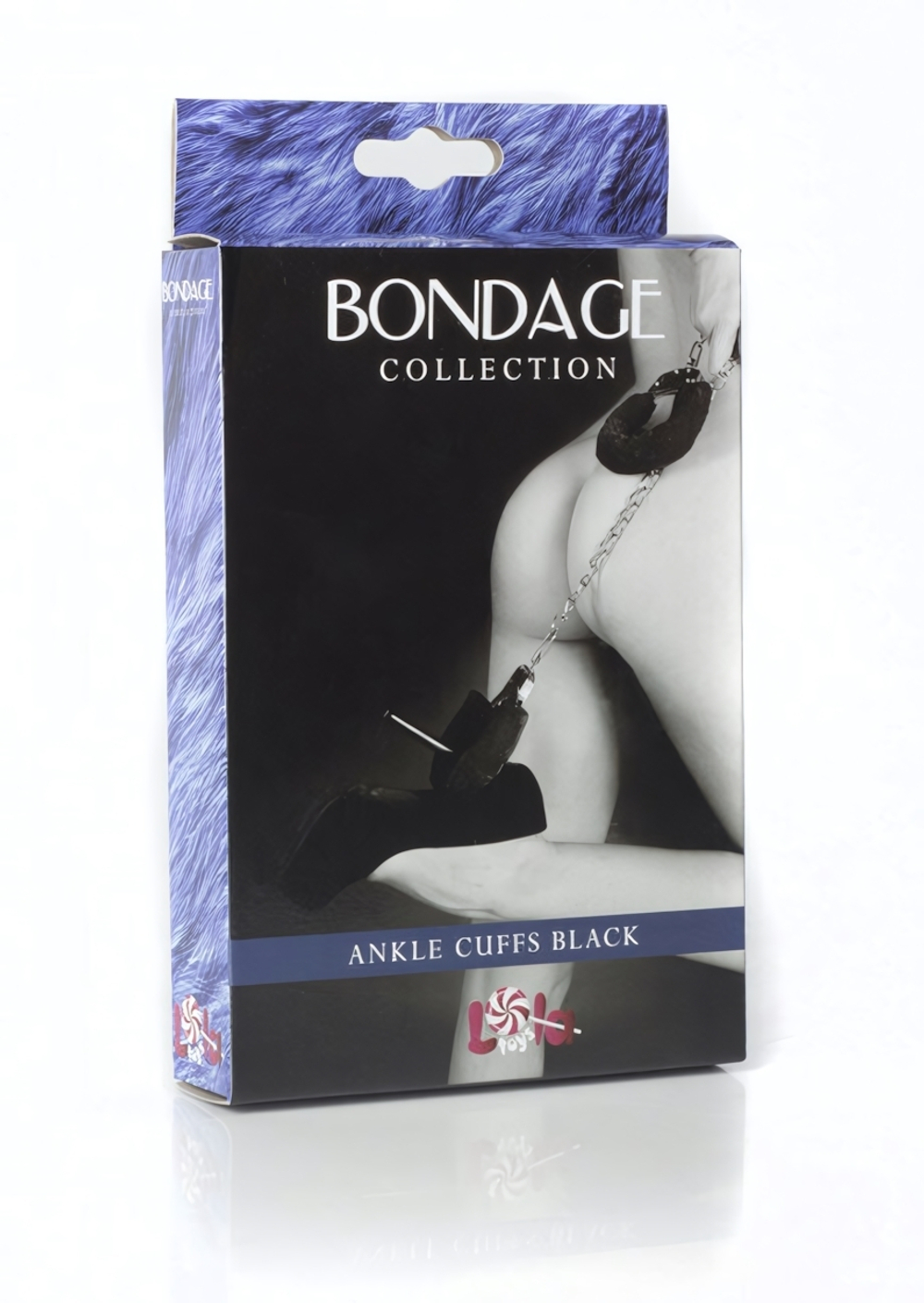 Металлические оковы на ноги с черным мехом Ankle Cuffs Black (черный с серебряным) (Цвет: черный с серебряным)