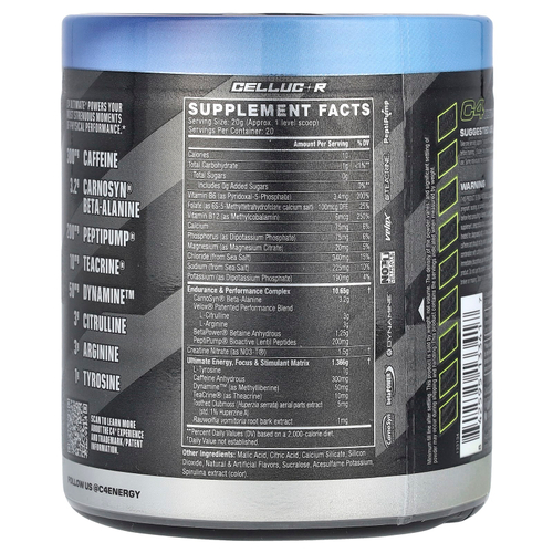 C4 / Cellucor, C4 Ultimate Pre-Workout, ледяная голубая роза, 400 г (14,1 унции)