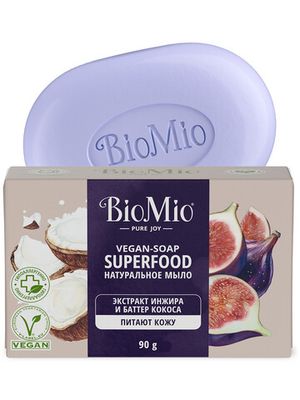 BioMio BIO-SOAP Натуральное мыло "Инжир и кокос", 3 штуки по 90 гр.