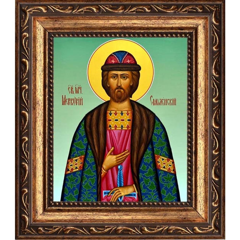 Меркурий Смоленский, воин мученик. Икона на холсте.
